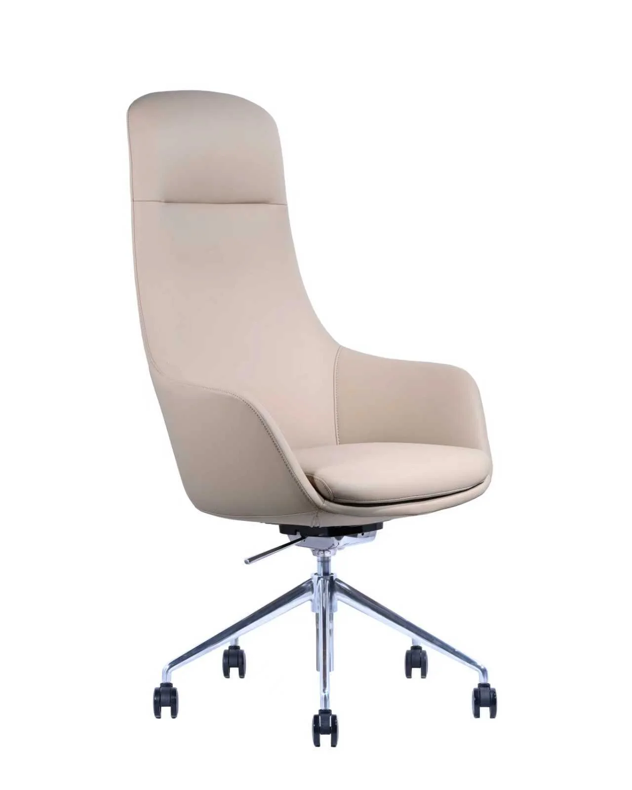 Corvix Premium Executive Office Chair - Cream PU leather 1