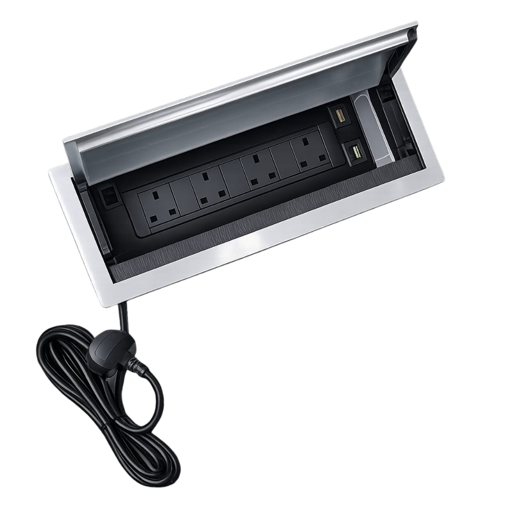 Meeting Table Double Slide Flip Cover with Power Box 0