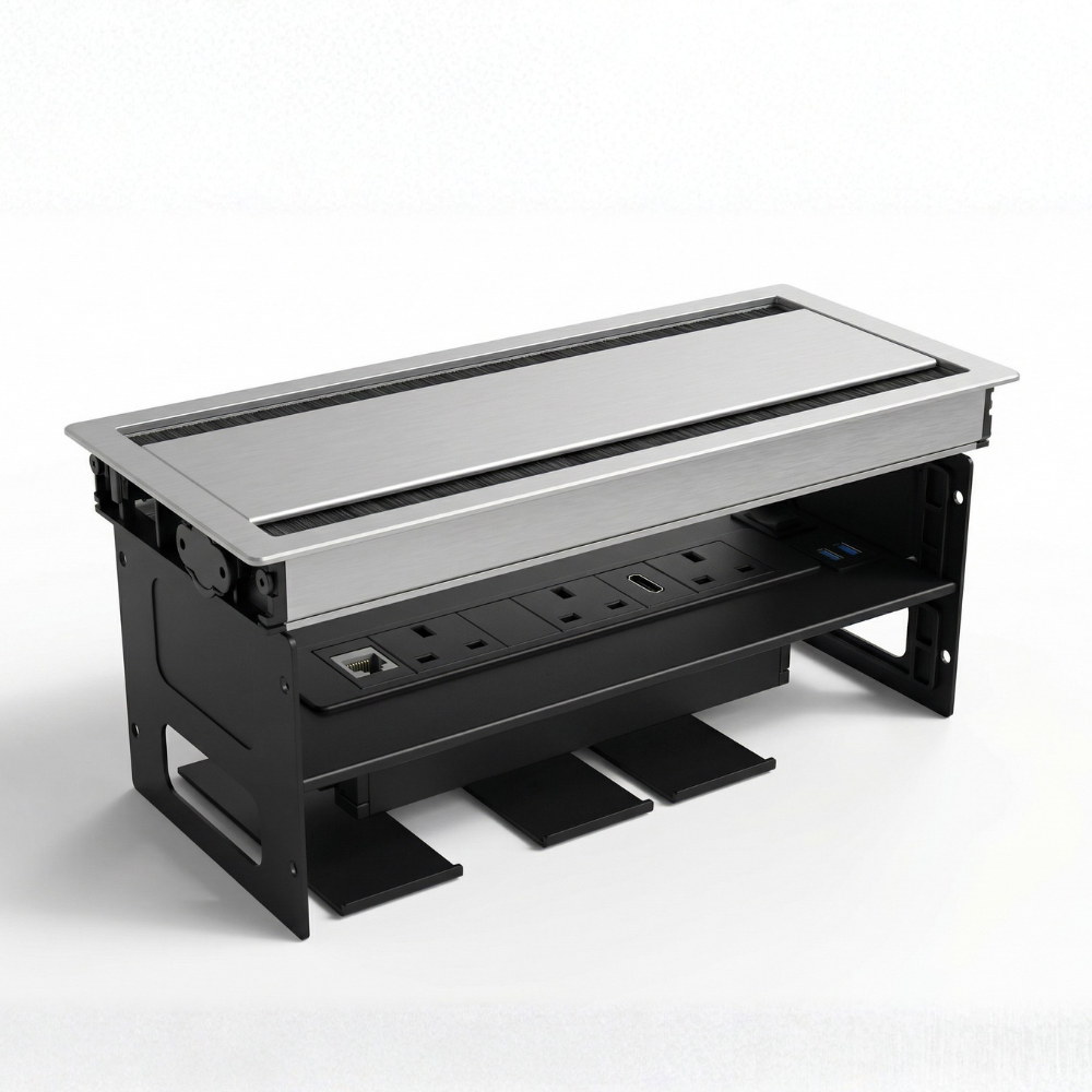 Meeting Table Double Slide Flip Cover with Power Box