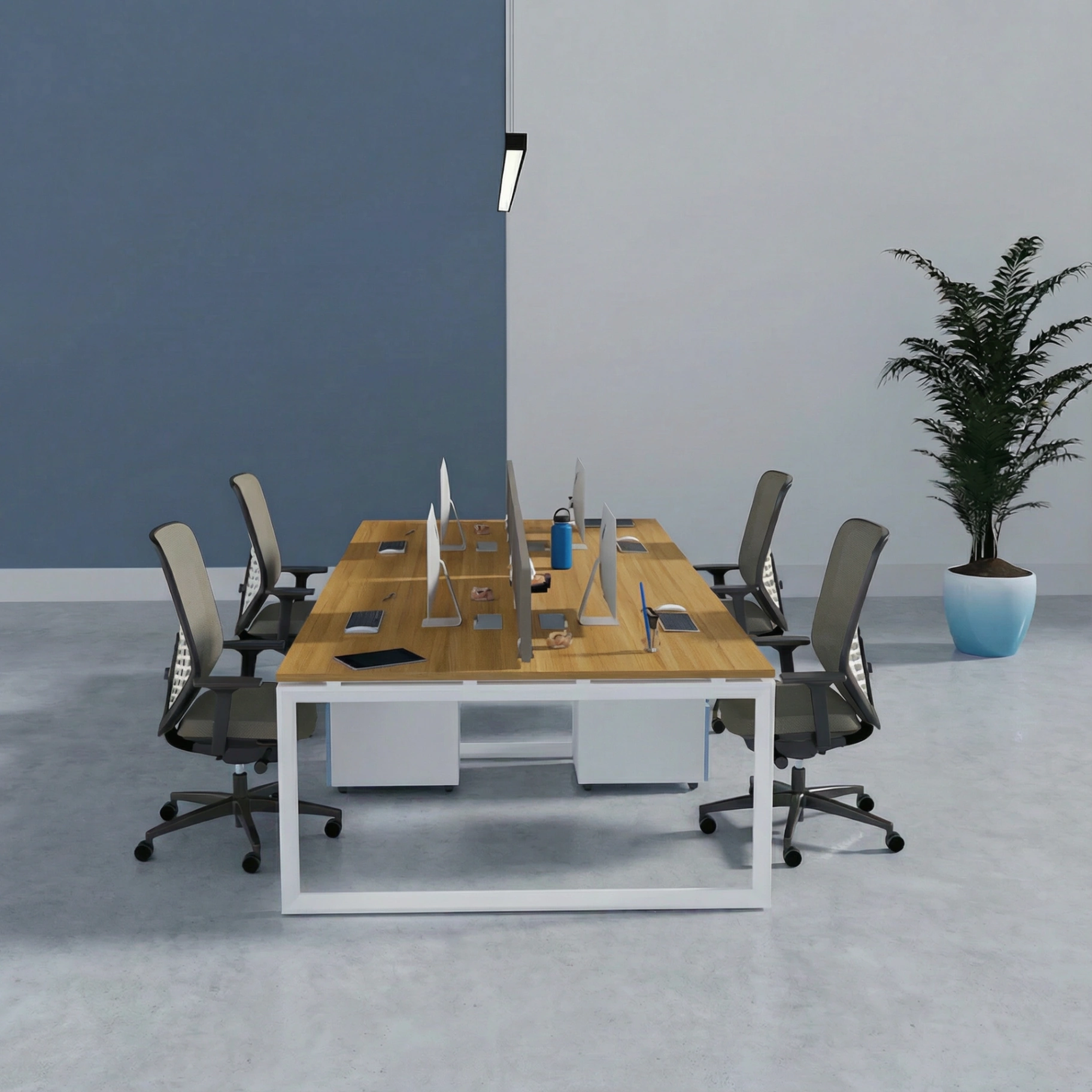 4 Person Cluster Face to Face Loop Leg Workstation 4