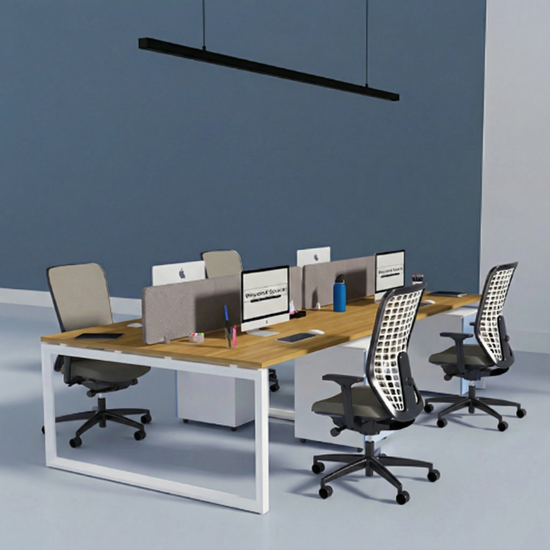4 Person Cluster Face to Face Loop Leg Workstation 5
