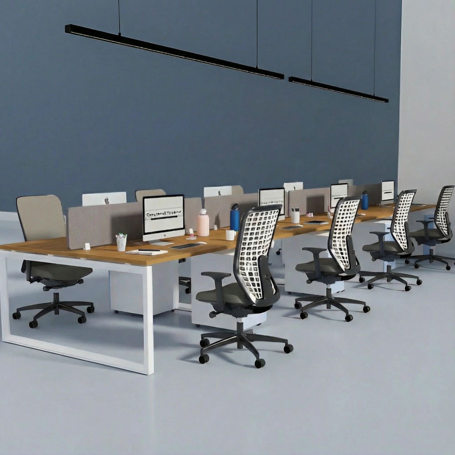 8 Person Cluster Face to Face Loop Leg Workstation 3