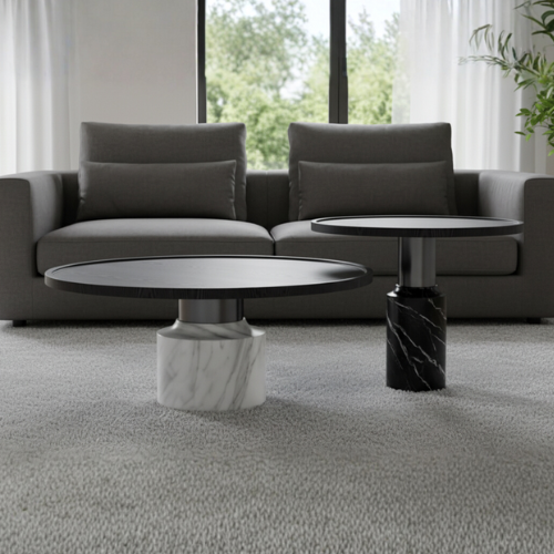 Wooden Coffee Table with Real Marble 1