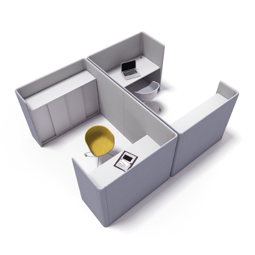 Two Seater Cubicle Workstation with Cabinet 1