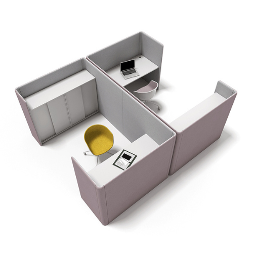 Two Seater Cubicle Workstation with Cabinet 2