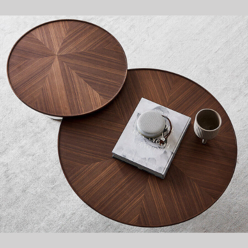 Wood Coffee Table with Marble Base 3