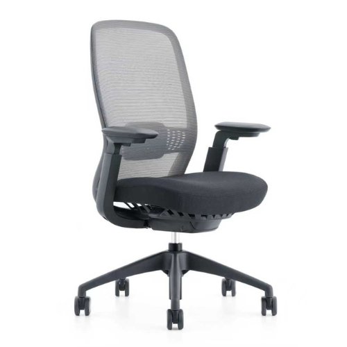 BENX Medium Back Chair with Lumbar Support - Black 1