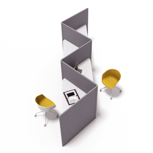 Wave 4 Seater Cubicle Workstation