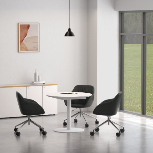 Round Meeting Table with Integrated Power