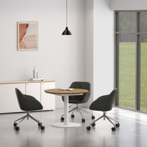 Round Meeting Table with Integrated Power 3