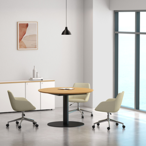 Round Meeting Table with Integrated Power 4