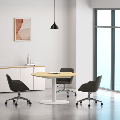 Round Meeting Table with Integrated Power 6