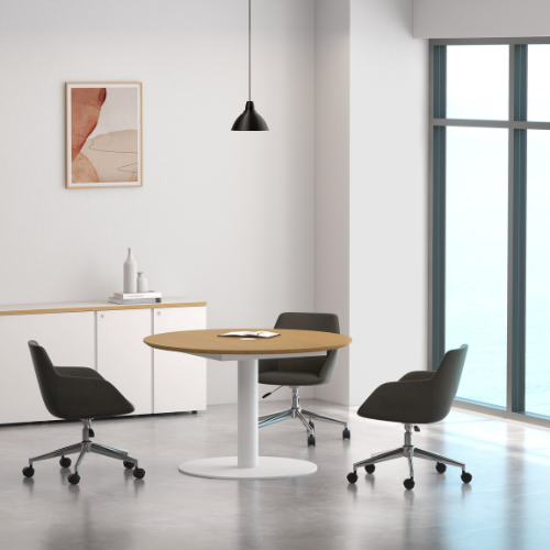 Round Meeting Table with Integrated Power 7