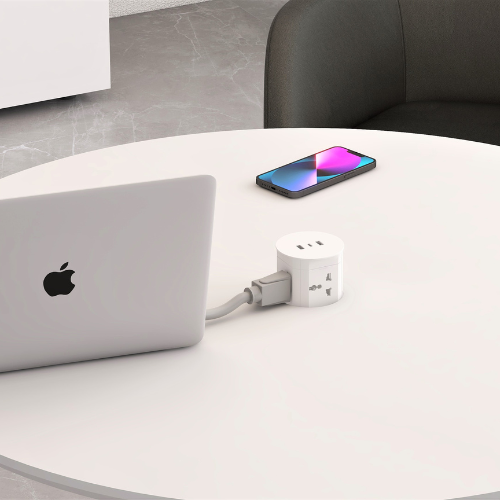 Round Meeting Table with Integrated Power 8