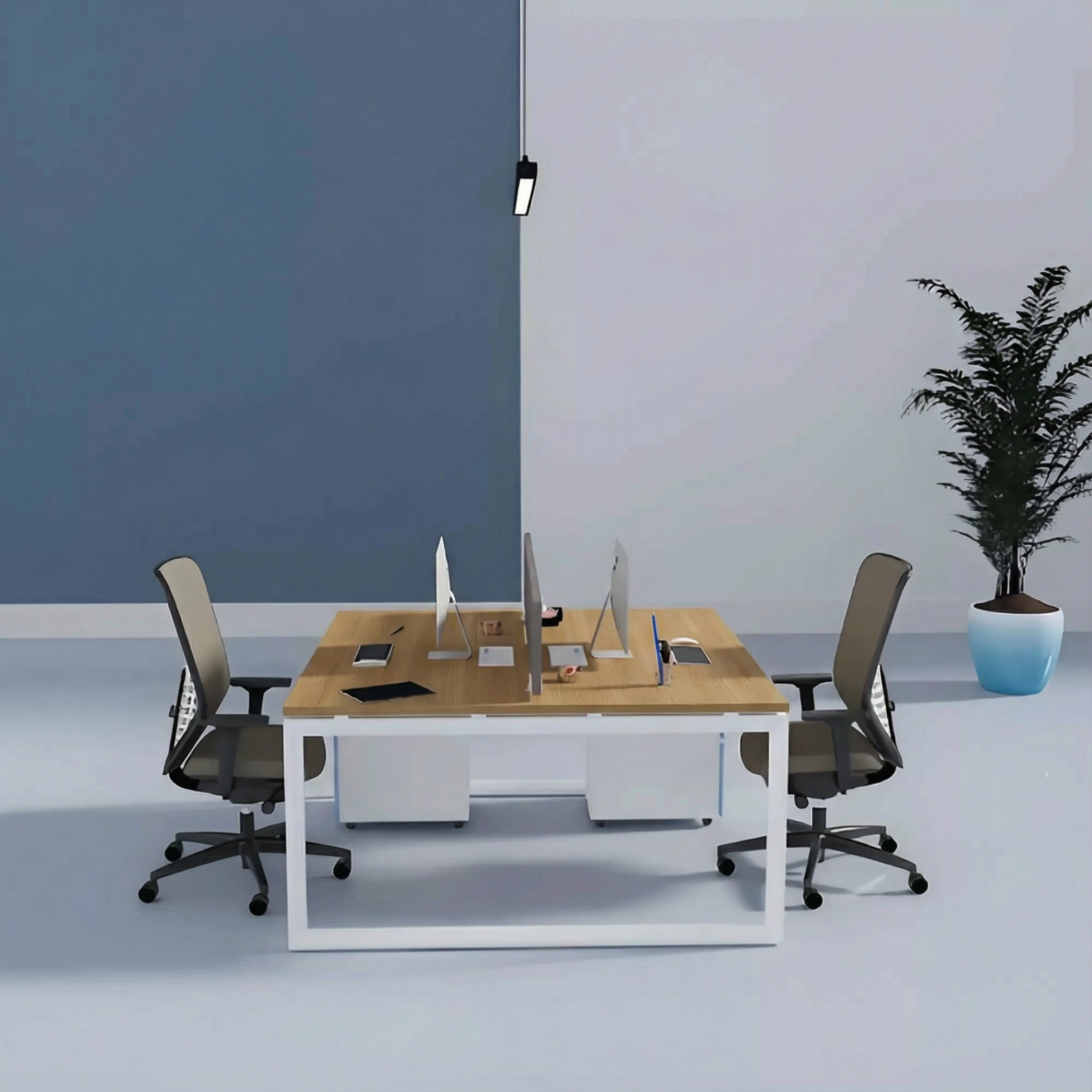 2 Person Cluster Face to Face Loop Leg Workstation