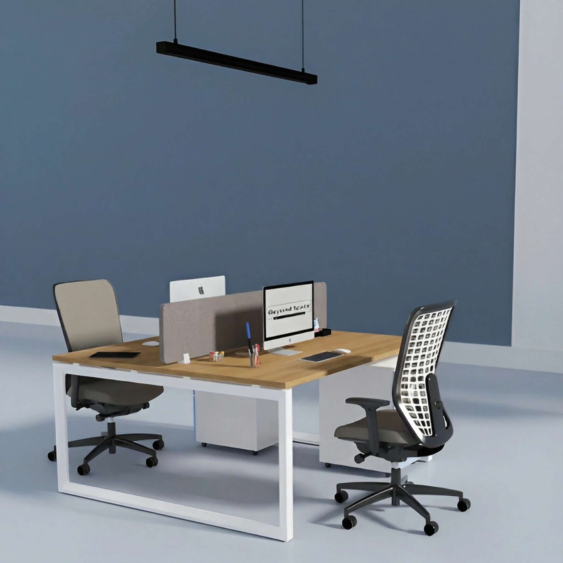 2 Person Cluster Face to Face Loop Leg Workstation 1