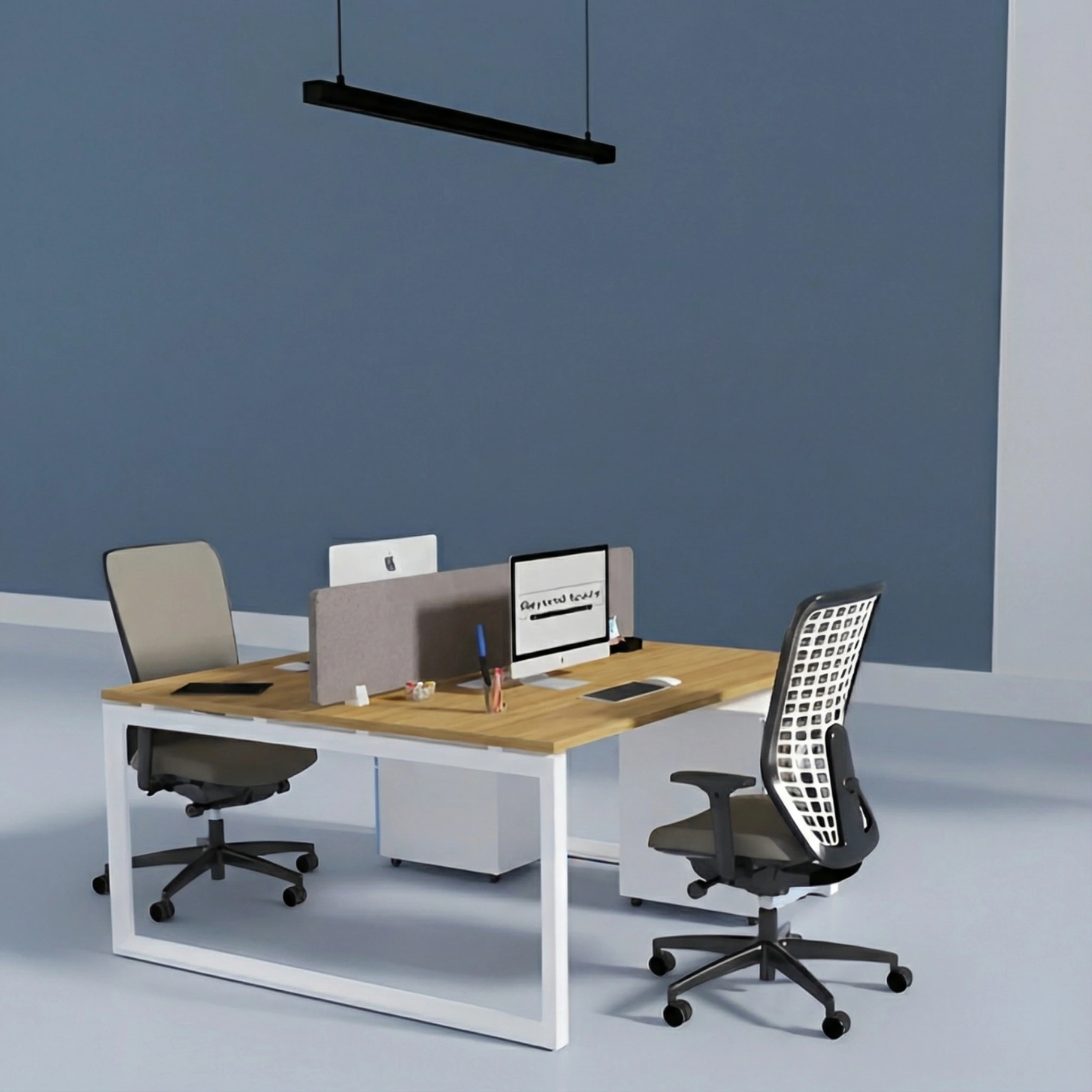 2 Person Cluster Face to Face Loop Leg Workstation 3