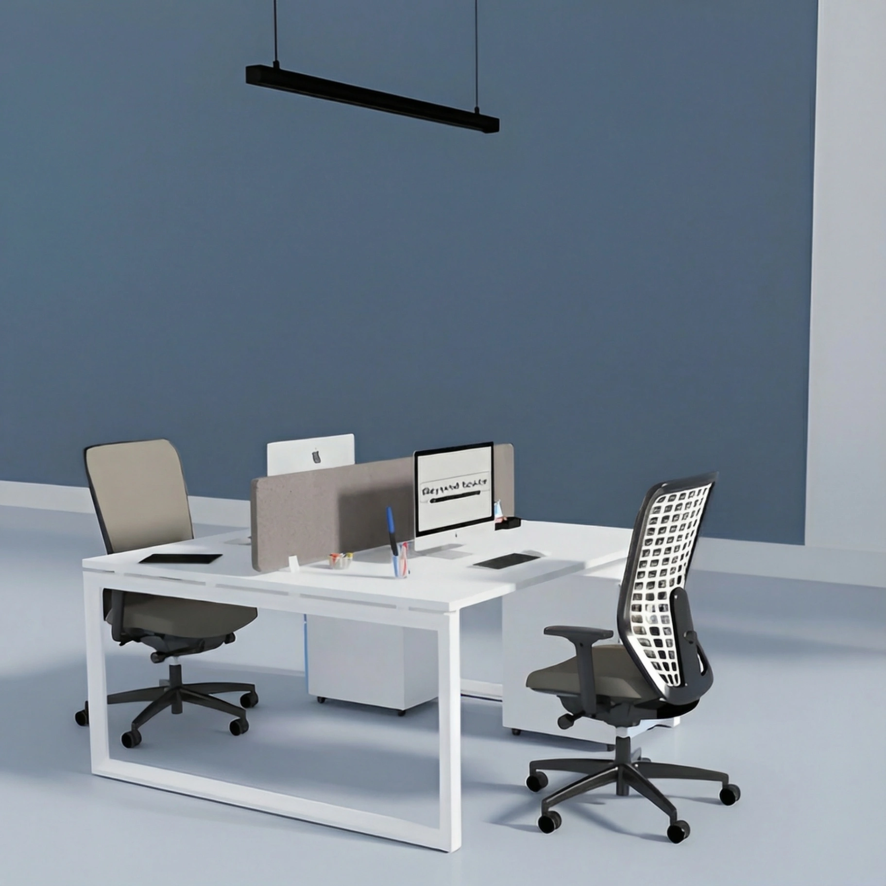 2 Person Cluster Face to Face Loop Leg Workstation 5