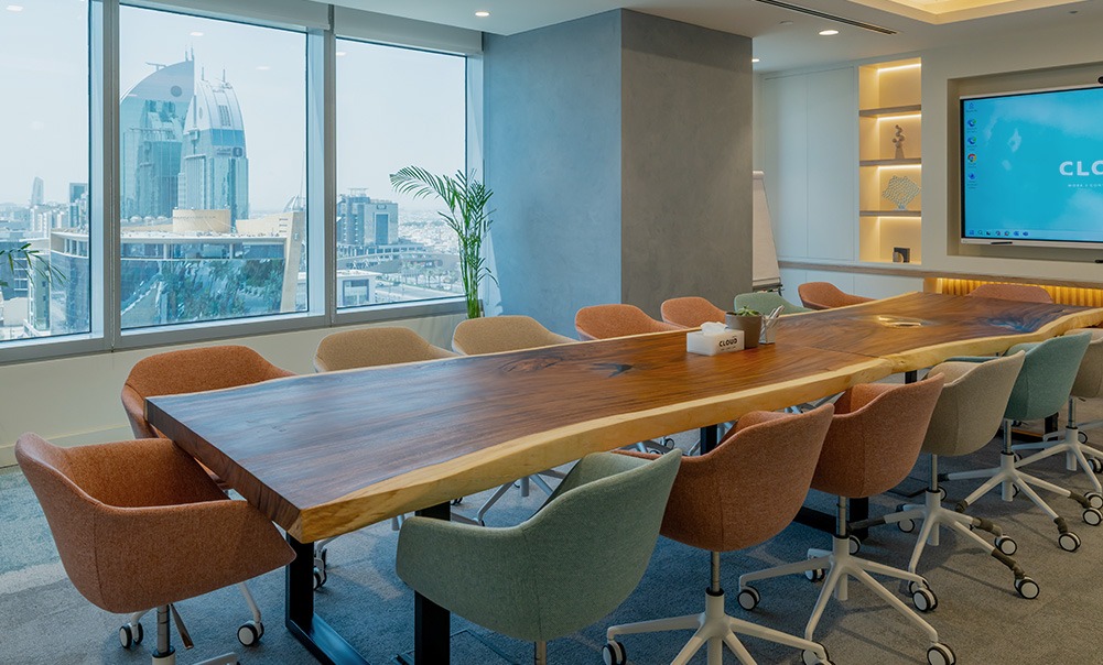 Contemporary meeting area in Cloud Spaces co-working office
